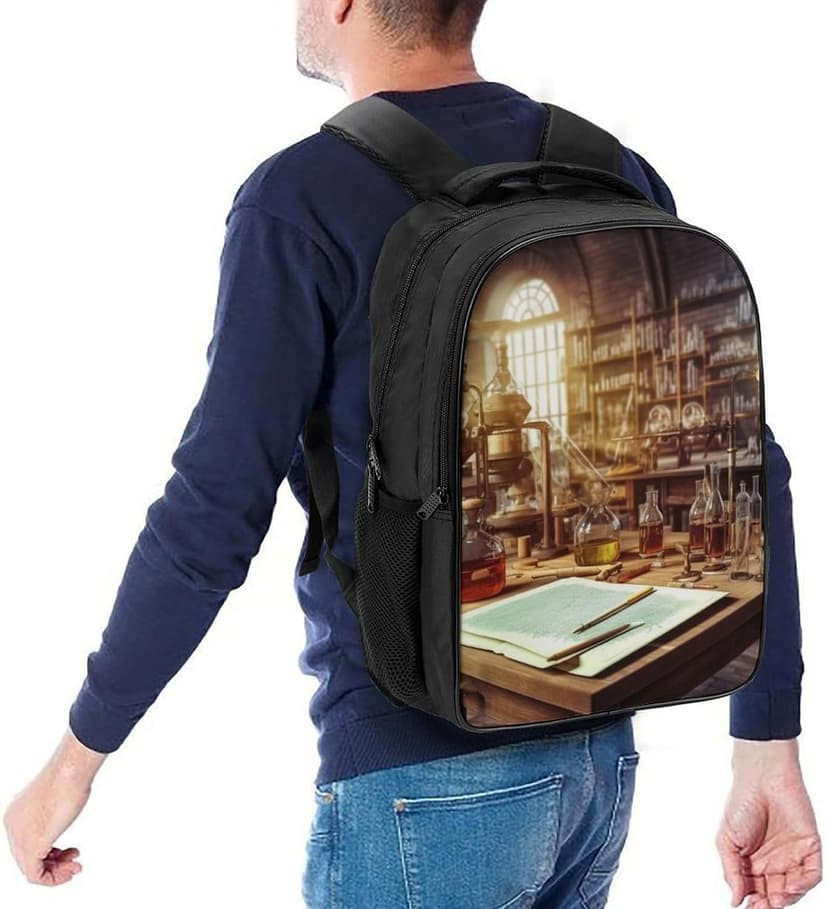 Backpack for Women Men Travel Laptop Backpack Lightweight Bookbag Chemistry Lab Daypack for Work Hiking