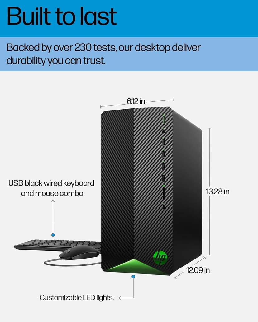 HP Pavilion Desktop Tower Computer, Intel 8-Core i7-11700F up to 4.9GHz, 32GB DDR4 RAM, 1TB PCIe SSD, GeForce GT 610 2GB, WiFi 6, Bluetooth, RJ-45, Type-C, HDMI, KB & Mouse, Windows 11 Pro, WE/PGPY