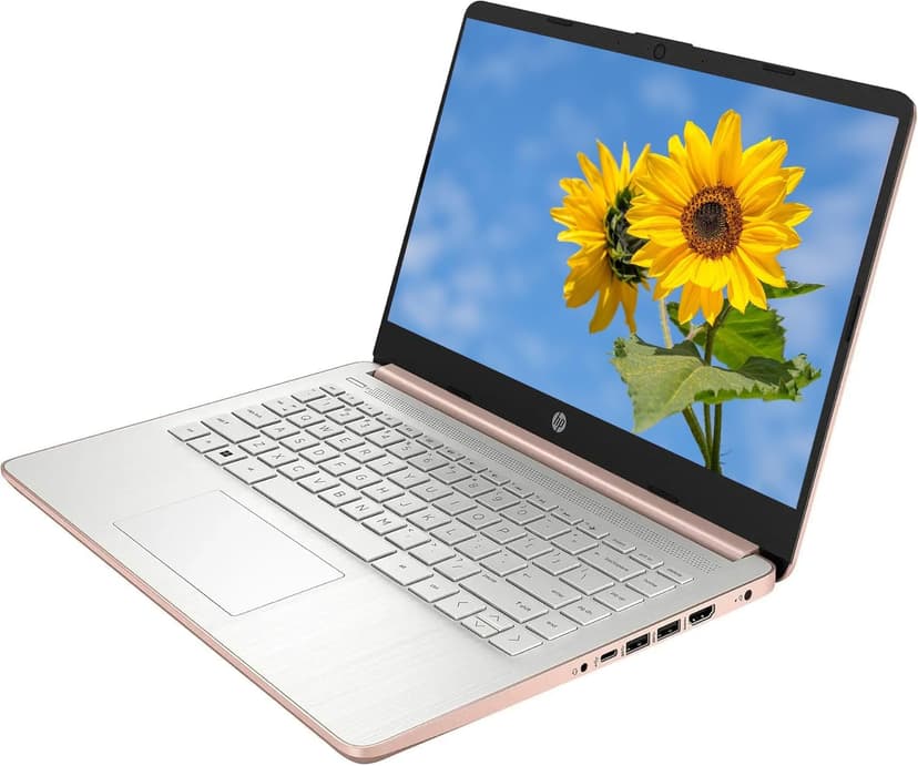 HP AI-Powered 14" HD Laptop with Microsoft Office and 1TB Cloud Storage Included for 1-Year| 16GB RAM|128GB SSD & 128GB Portable SSD| Intel 4-Core CPU| Webcam| Ultra Light|Win 11| RK Bundle| Rose Gold