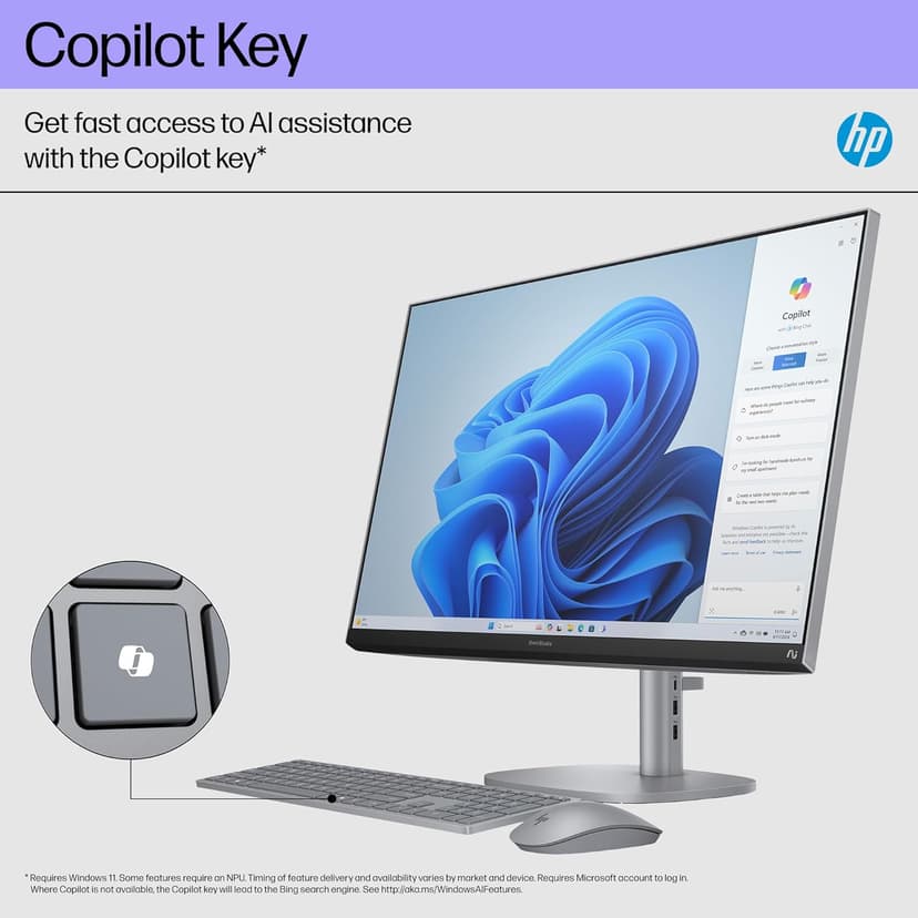HP OmniStudio X 27 inch All-in-One Desktop AI PC, FHD Touchscreen, Intel Core Ultra 7 256V, 16 GB RAM, 2 TB SSD, Intel Arc Graphics 140V, Windows 11 Home, Copilot Plus, 27-cs1010