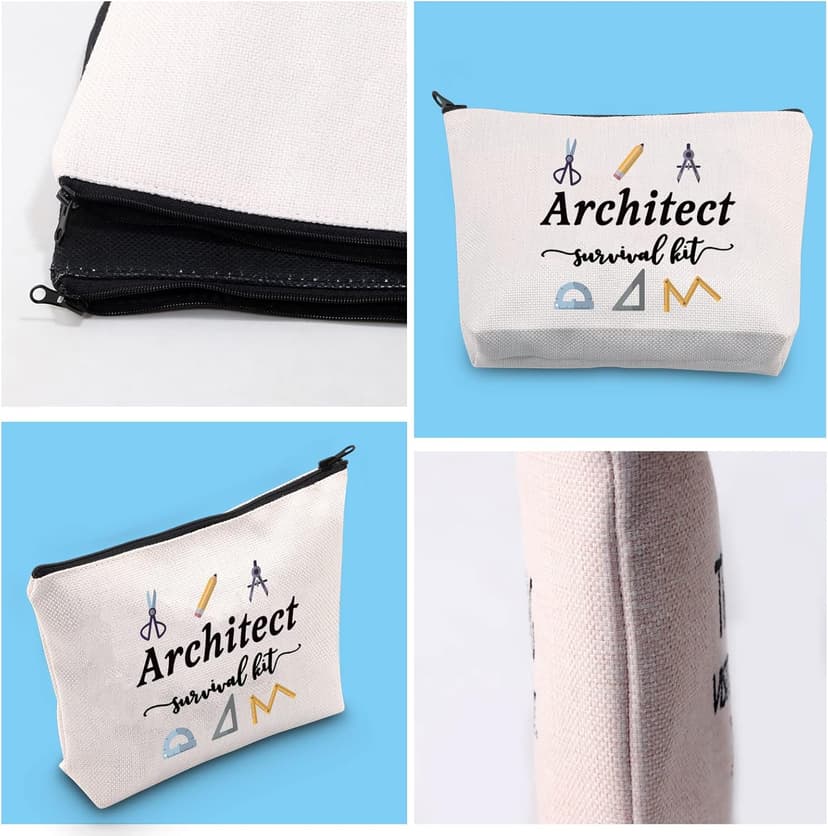 GJTIM Architecture Gifts Architecture Student Gift Architect Survival Kit Zipper Pouch Makeup Bag for Architects (Survival Kit Architect bag)