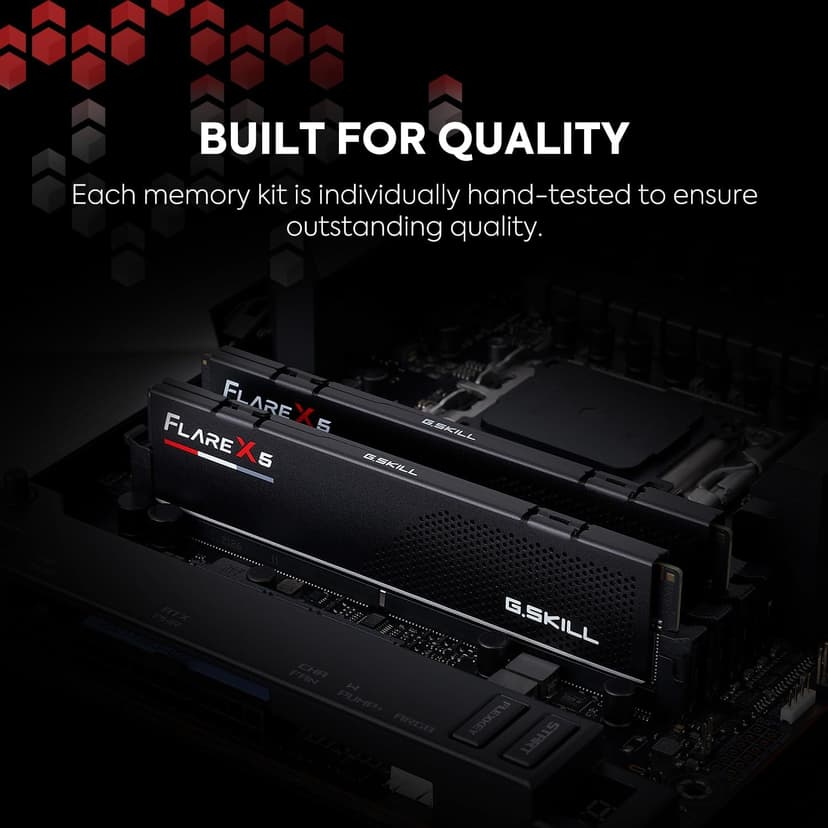 G.SKILL Flare X5 Series (AMD Expo & Intel XMP 3.0) DDR5 RAM 64GB (2X 32GB) 6000MT/s CL36-36-36-96 1.35V Desktop Computer Memory U-DIMM - Matte Black (F5-6000J3636F32GX2-FX5)