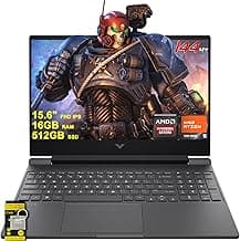 HP Victus 15 Gaming Laptop 15.6" FHD IPS 144Hz (AMD FreeSync Premium) AMD 6-core Ryzen 5 7535HS 16GB DDR5 512GB SSD Radeon RX 6550M (>RTX3050) Backlit USB-C Fast Charge Win11 w/ICP Accessory