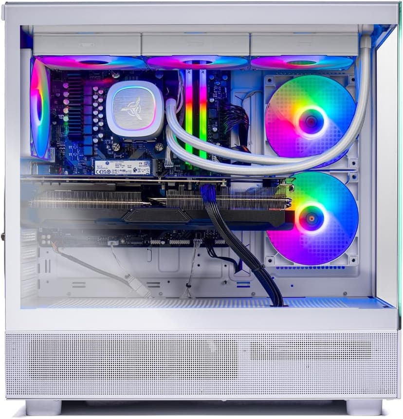 Skytech Azure Gaming PC Desktop, Ryzen 7 9700X 3.8 GHz (5.5GHz Turbo), NVIDIA RTX 5060 8GB, 1TB NVMe SSD, 32GB DDR5 RAM 6000 RGB, 850W Gold ATX 3 PSU, 360mm ARGB AIO, Wi-Fi, Win 11