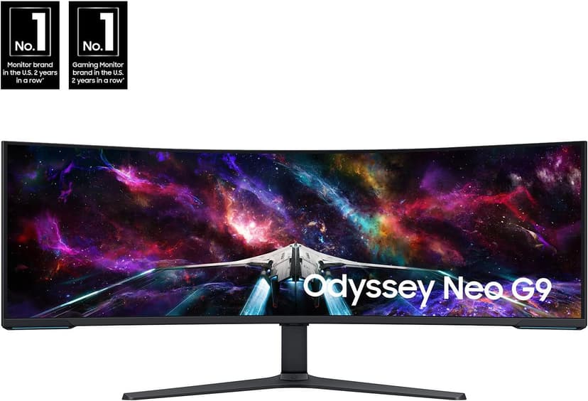 Samsung 57" Odyssey Neo G9 Series Dual 4K UHD 1000R Curved Gaming Monitor, 240Hz, 1ms with DisplayPort 2.1, Quantum Mini-LED, DisplayHDR 1000, AMD FreeSync Premium Pro, LS57CG952NNXZA