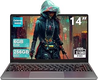2025 Laptop Computer 14 Inch Win 11 256GB SSD Up to 1TB SSD Expand Laptops Celeron N4020 Up to 2.8Ghz 1920x1080 FHD Dual WiFi BT4.2 with Webcam Keyboard Protect Flim for Business Student-Gray