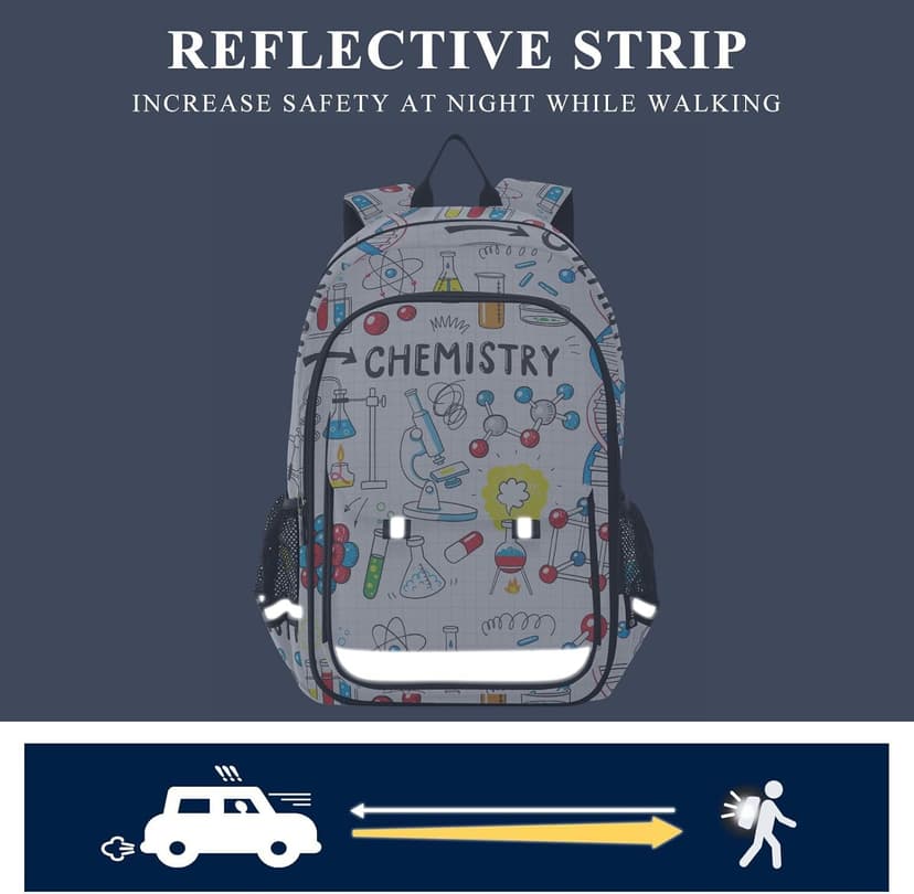 Backpack Chemistry Science School Shoulder Bag Lightweight Laptop Backpack Student Travel Daypack