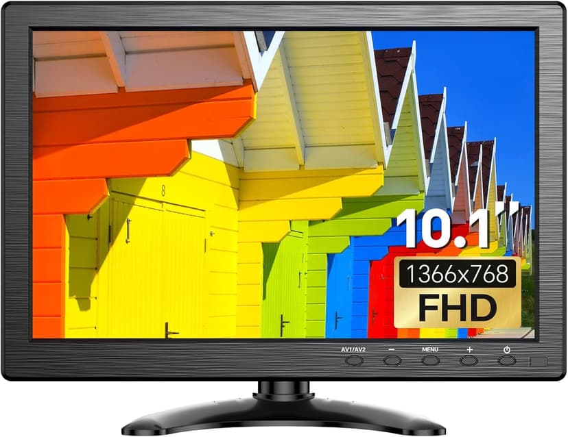 Eyoyo 10.1 inch Security Monitor 1366x768 Resolution, Small HDMI Monitor Supporting HDMI VGA AV BNC USB Input, Small Screen with Built-in Speakers for PC CCTV Camera NVR