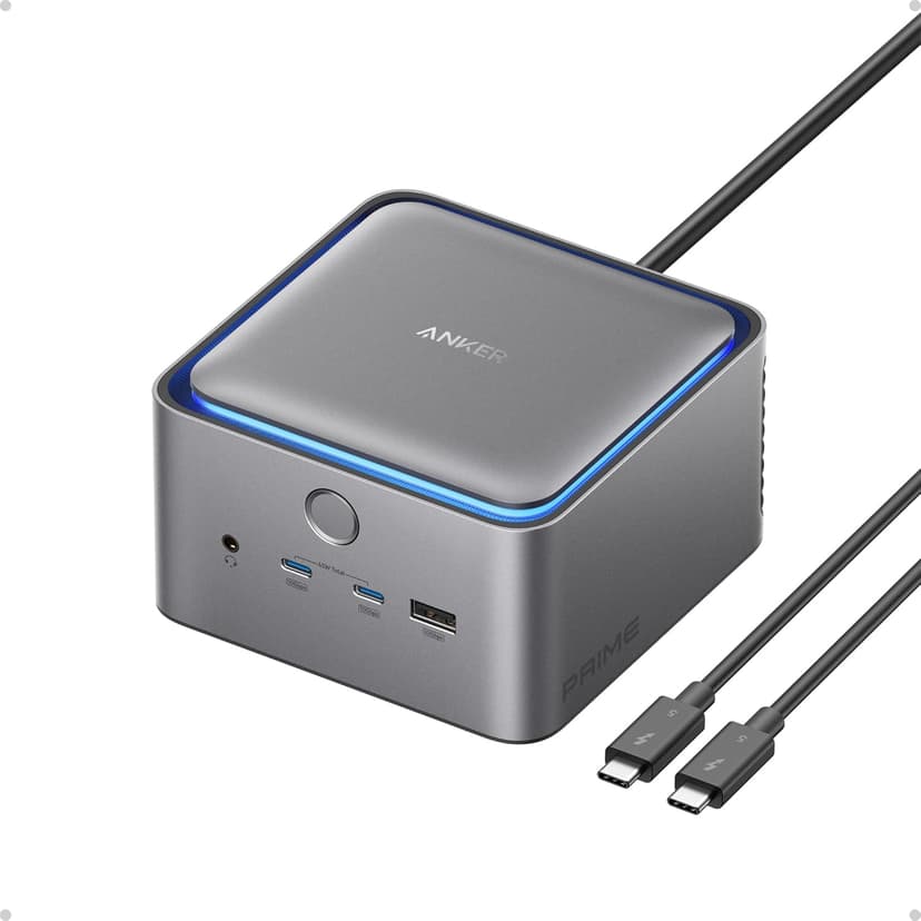 Anker Prime TB5 Docking Station, 14-in-1 Thunderbolt 5 Dock with 120Gbps Max Transfer, 140W Max Charging, Ambient LED Lighting, Cooling System, Up to 8K Display for Thunderbolt 5/4 Laptops