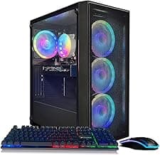 STGAubron Gaming PC Computer Desktop, Radeon RX 580 8G, Intel Core I7 8th up to 4.10 GHz, 16G DDR4, 512G SSD, WiFi 6 & BT 5.2, RGB Fan x4, Windows 11 Home