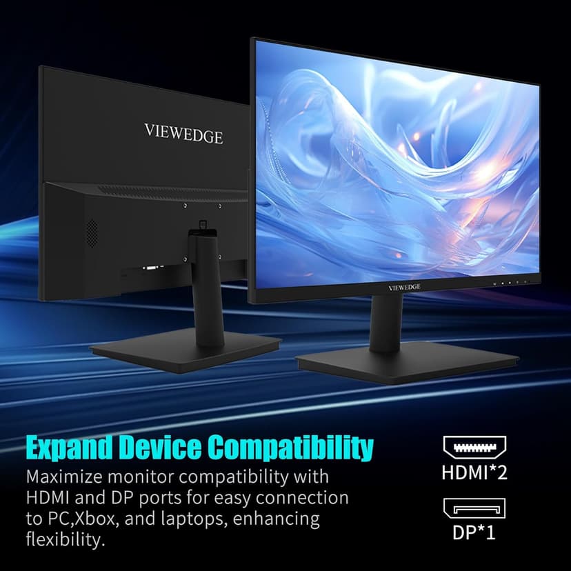 24 Inch Gaming Monitor with 165hz/144hz, IPS 1ms, FHD 1080p and HDR 10 | PC Computer Monitor with 105% sRGB, Bluelight Filter, 2 HDMI & 1 DP Port, Support Freesync and Wall Mounted
