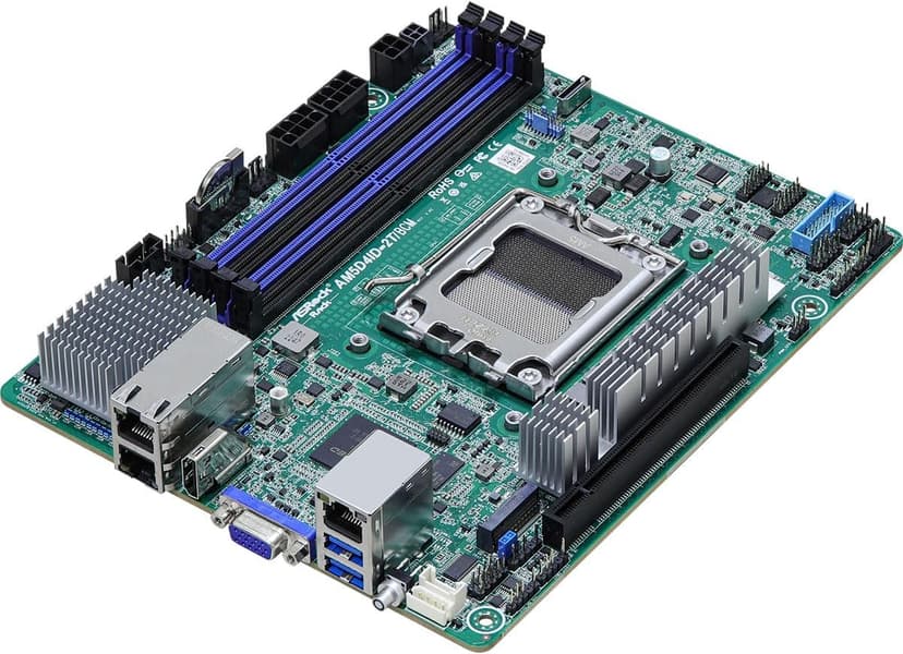 AM5D4ID-2T/BCM Deep mini-ITX Server Motherboard AMD Ryzen 7000 AM5 (LGA 1718) KNOLL3 X300 Dual 10G LAN