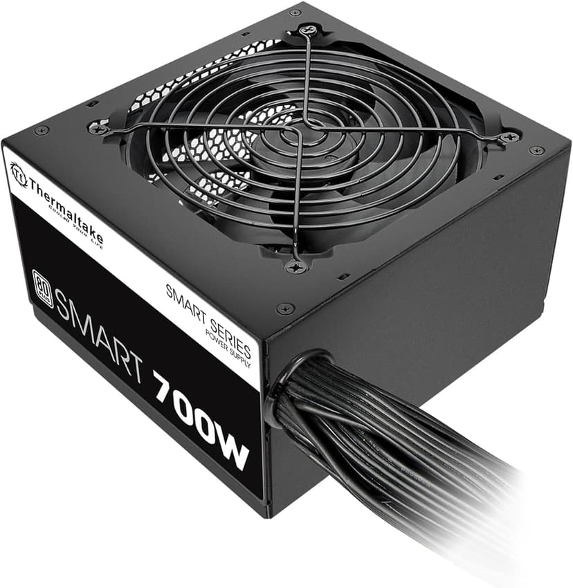 Thermaltake Smart 700W 80+ White Certified PSU, Continuous Power with 120mm Ultra Quiet Fan, ATX 12V V2.3/EPS 12V Active PFC Power Supply PS-SPD-0700NPCWUS-W