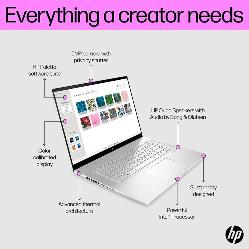 HP Envy Business Gaming Laptop - 16" 2.5K WQXGA Touchscreen, 400 nits, CPU Intel i7-13700H, RTX 4060 (8GB GDDR6), 64GB DDR5, 1TB SSD, Backlit KB, Win 11 Pro, Bundle with Office Lifetime & Accessory