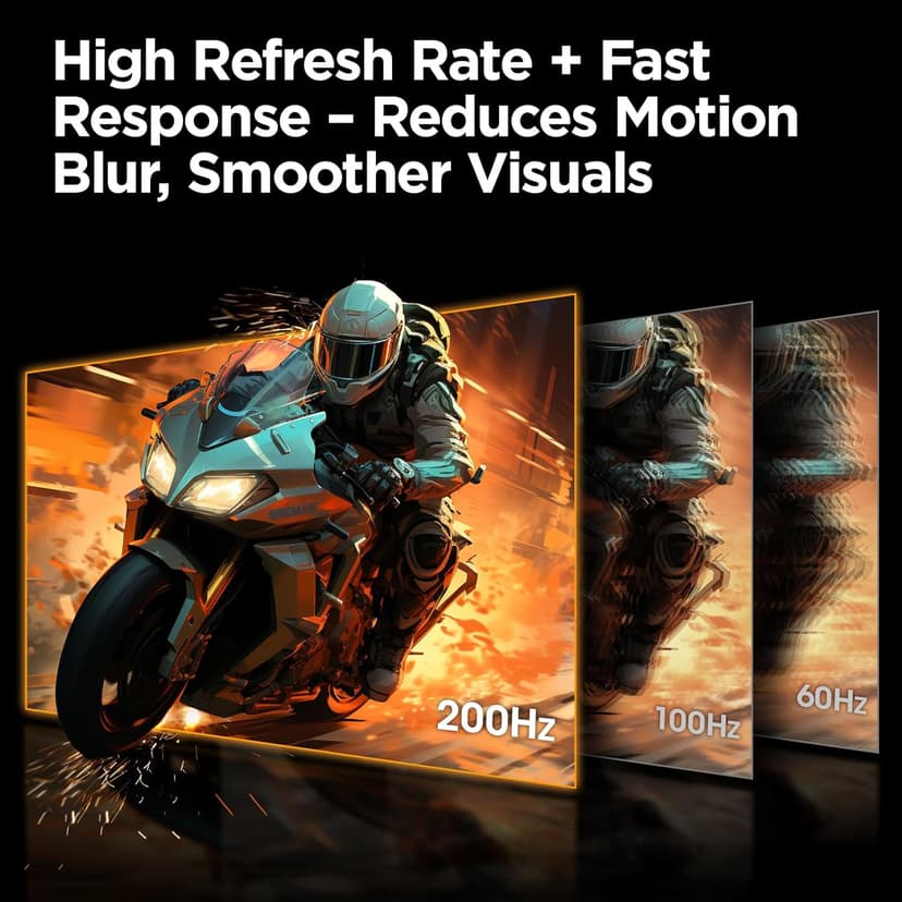 KOORUI Gaming Monitor, 24" Fast IPS Computer Monitor, 200Hz FHD HDR400 Display, 1ms PC Screen, 90% DCI-P3 Color Gamut, Adaptive Sync, Ultra Slim Frame, VESA Mountable, HDMI 2.0, DP 1.4, G2411P