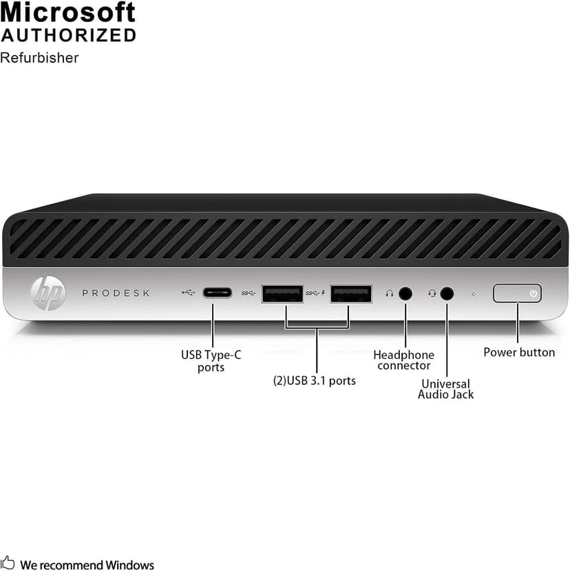 HP ProDesk 600 G3 Mini PC Desktop Intel Core i5-6500T (Quad Core) 16GB RAM 256GB PCIe Solid State Drive USB-C Windows 10 Professional (Renewed)