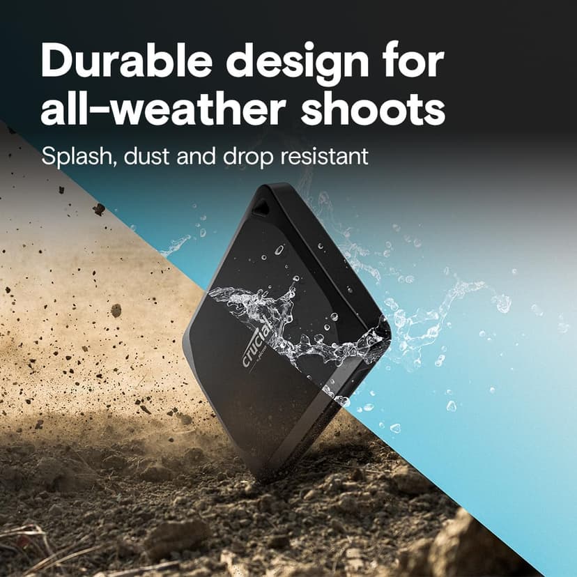 Crucial X10 Pro 4TB Portable SSD, Up to 2100MB/s Read, 2000MB/s Write, 3.2 USB-C, External Solid State Drive, Durable Storage for PC & Mac, for Professional Creators, Black - ‎CT4000X10PROSSD902