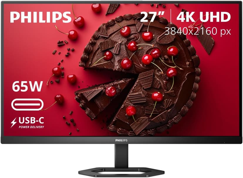 Philips 27E1N5900R 27inch 4K UHD (3840 x 2160) IPS Monitor, HDR 400, VESA, HDMI x1, VGA x1, USB-C x1, Adaptive Sync, 4 Year Advance Replacement Warranty