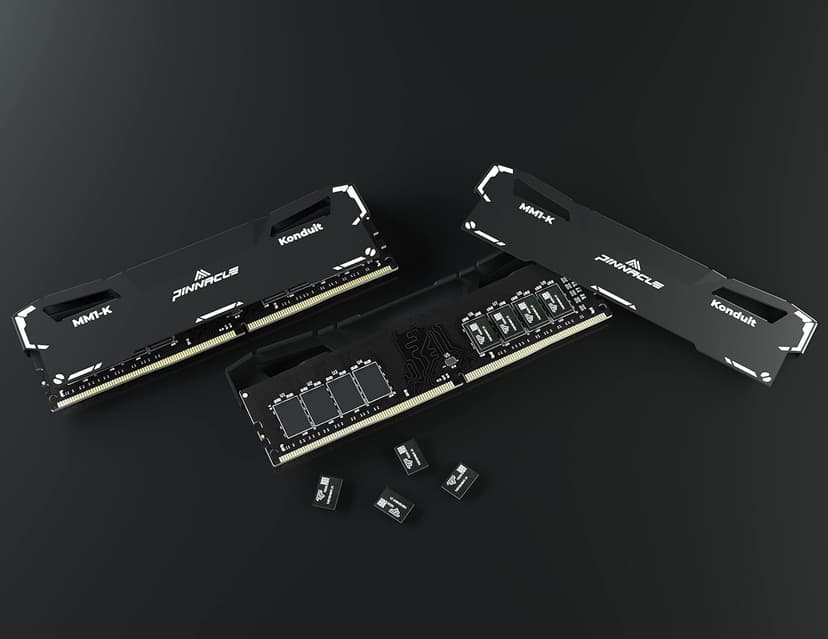 Timetec Pinnacle Konduit 32GB KIT(4x8GB) DDR4 3200MHz PC4-25600 CL16-18-18-38 XMP2.0 Overclocking 1.35V Compatible for AMD and Intel Desktop Gaming PC Memory Module RAM - Black