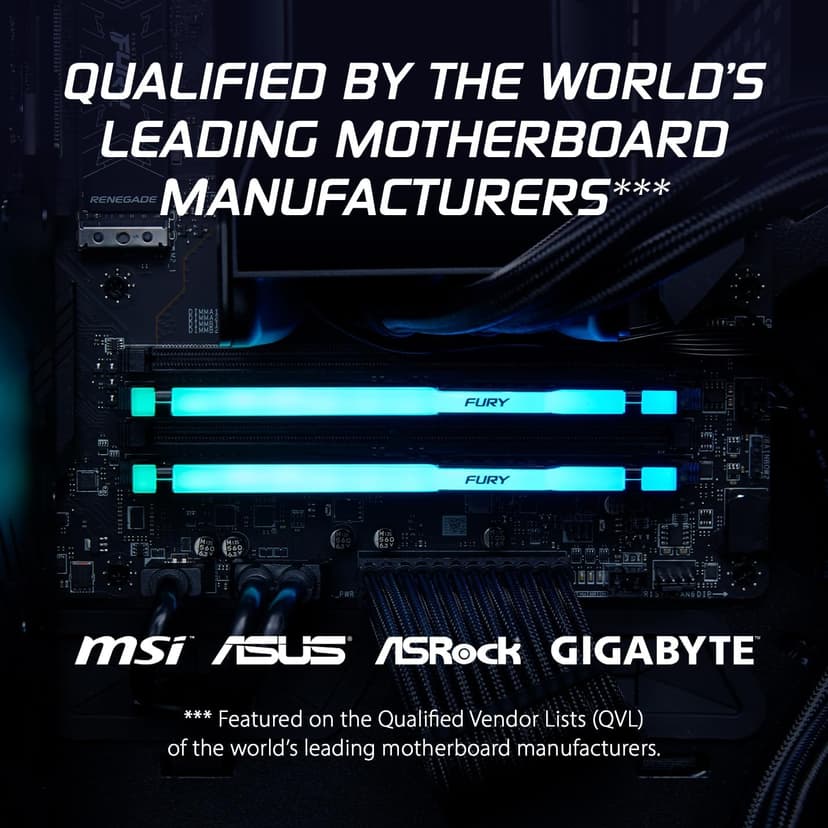 Kingston Fury Beast RGB 64GB (2x32GB) 6000MT/s DDR5 CL30 Desktop Memory | AMD Expo | Plug N Play | Kit of 2 | KF560C30BBEAK2-64