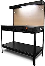 WEN WB4723T 48-Inch Workbench with Power Outlets and Light, Black