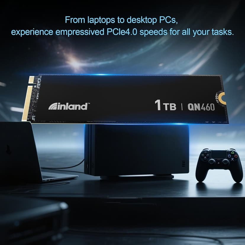 INLAND QN460 SSD 1TB Gen4 NVMe M.2 Internal Gaming Solid State Drive, Up to 6,000MB/s, Storage and Memory for Laptop & PC Desktop