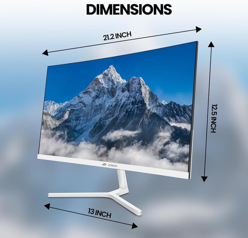 CRUA 24 Inch Curved Monitor, FHD(1920×1080P) 100HZ 120% sRGB Computer Monitors, Narrow Bezels on Three Sides, Blue Light Filter PC Monitor for Home, Office and Dormitory(HDMI, VGA)-White