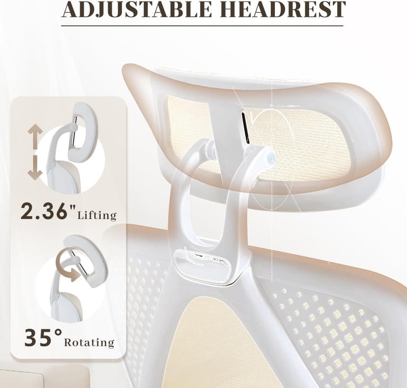 Ergonomic Office Chair with Retractable Footrest, 400LBS Capacity,Synchronized Armrest, Breathable Mesh, Adjustable Lumbar Support