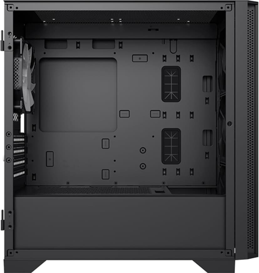 Montech AIR 100 ARGB Micro-ATX Tower with Four ARGB Fans Pre Installed, Ultra-Minimalist Design, Fine Mesh Front Panel, High Airflow, Unique Side Swivel Tempered Glass, Black
