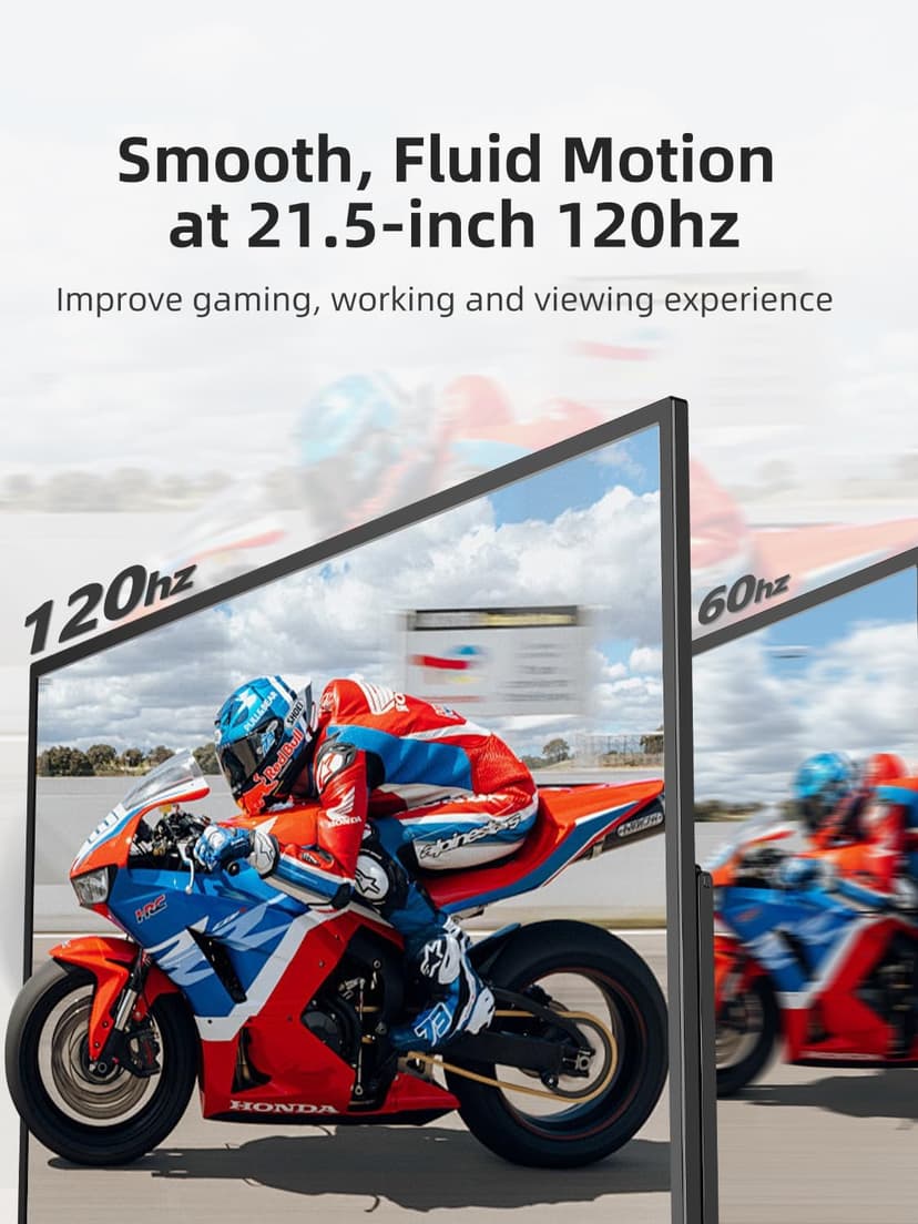 Portable Monitor Touchscreen 21.5 inch 120hz, FHD 1080P Portable Gaming Monitor w/VESA Kickstand HDR Speakers USB C Mini HDMI for Phones PC Gaming Devices, Travel Second Screen for Business