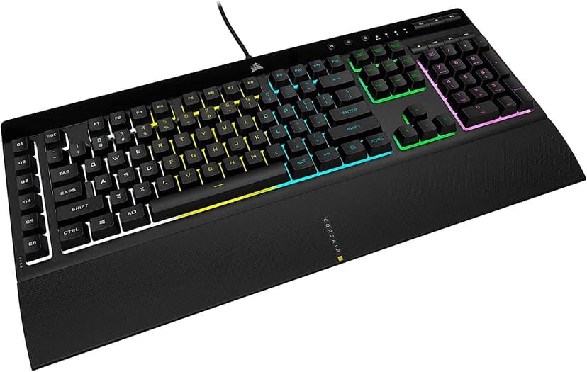 Corsair K55 RGB PRO Membrane Wired Gaming Keyboard – IP42 Dust and Spill-Resistant – 6 Macro Keys with Elgato Integration – iCUE Compatible – QWERTY NA – PC, Mac, Xbox – Black