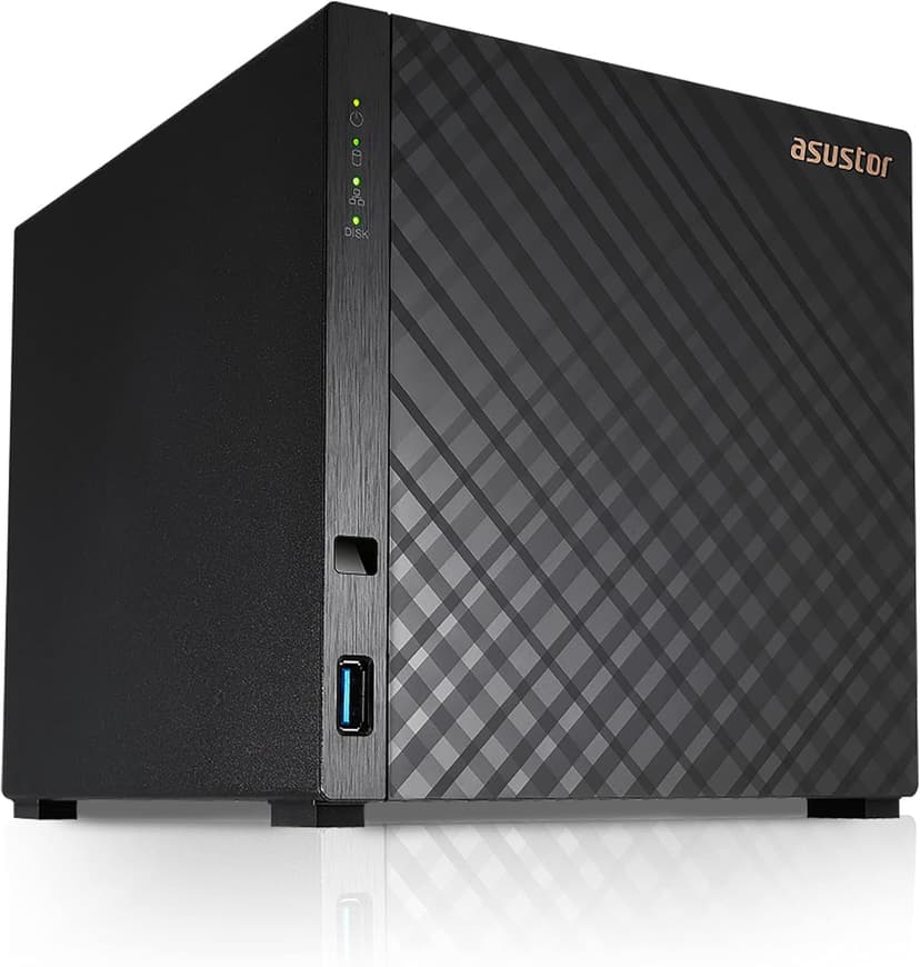 Asustor Drivestor 4 AS1104T - 4 Bay NAS, 1.4GHz Quad Core, Single 2.5GbE Port, 1GB RAM DDR4, Network Attached Storage, Personal Private Cloud (Diskless)