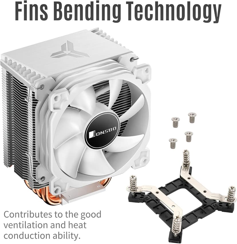 Jonsbo CR1400 RGB CPU Air Cooler, 4 Heat-Pipes, 126mm RGB CPU Fan, Removable 92mm PWM Fans, Fins Bending, 4-pin RGB CPU Cooler, RGB Lighting for AMD Ryzen/Intel LGA 1700 115X, White