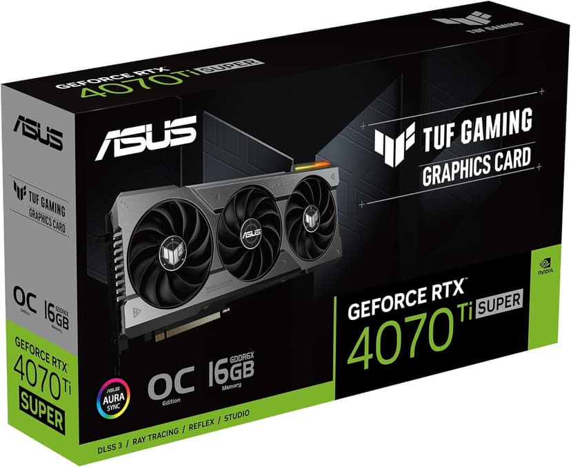 ASUS TUF Gaming NVIDIA GeForce RTX™ 4070 Ti Super OC Edition Gaming Graphics Card (PCIe 4.0, 16GB GDDR6X, HDMI 2.1a, DisplayPort 1.4a),RTX4070Ti|OC|Black