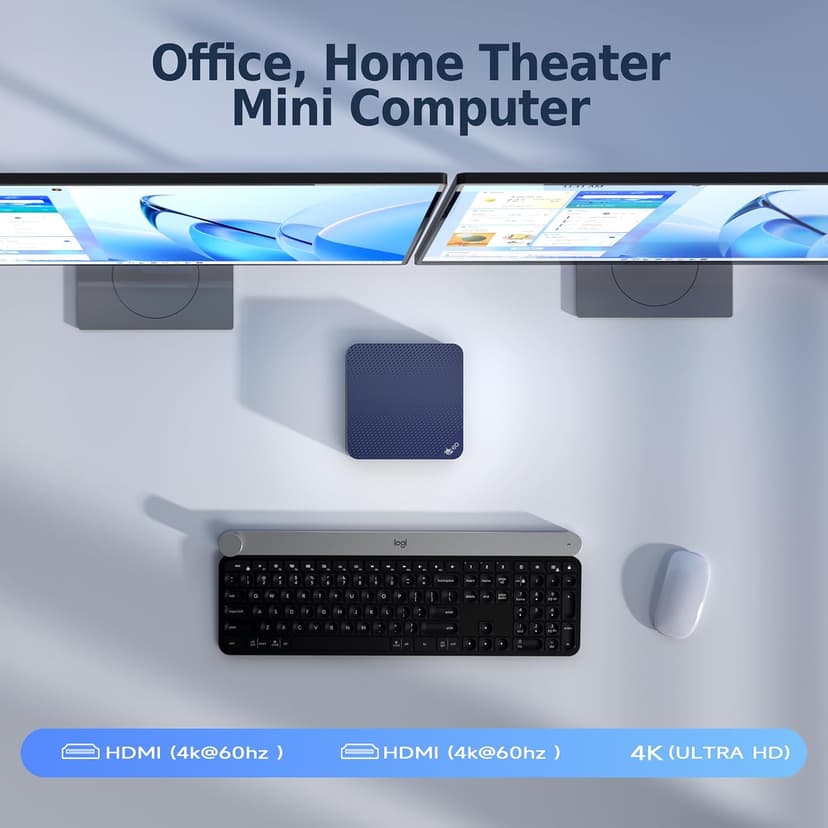 Beelink EQ14 Mini PC, Intel Twin Lake N150(Up to 3.6GHz) 16GB DDR4 500GB NVMe SSD, 2.5G Dual LAN Mini Computer Supports WiFi6, BT5.2, USB3.2, 4K@60Hz Dual HDMI Display, Home-Server/Network Firewall