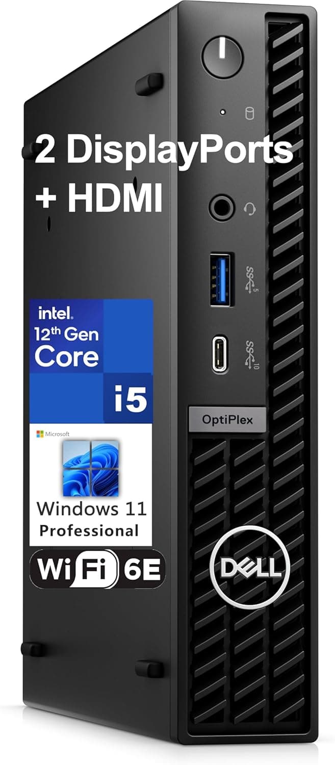 Dell OptiPlex 7020 MFF Mini PC 7000 Micro Form Factor Business Desktop Computer, Intel Hexa-Core i5-12500T (Beat i7-11700T), 16GB DDR5 RAM, 512GB PCIe SSD, WiFi6E, 2 DisplayPort + HDMI, Windows 11 Pro