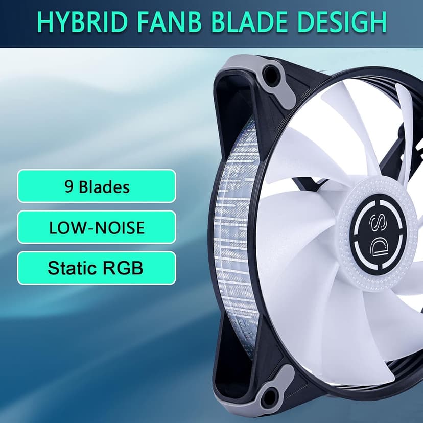 DS RGB Fans, 120mm 6 Pack Case Cooling LED Fans for White Black PC Case, CPU Cooler and Radiators System (DK Series)