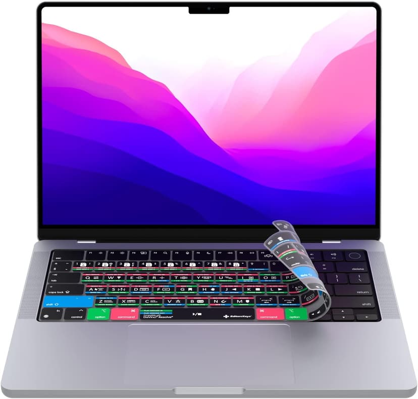 Editors Keys Cover Designed for Davinci Resolve Keyboard Cover 14" & 16" MacBook Pro 2021+ M1-M3 Chip - Genuine Editors Keys - Will not fit Other Models