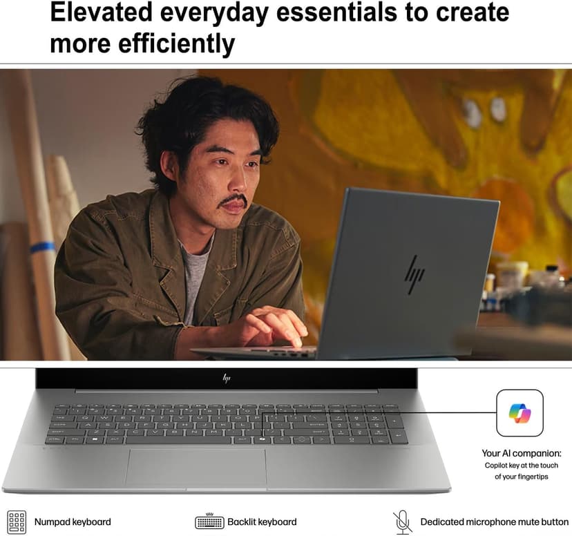 HP Envy 17.3" 4K Ultra 7 Business Laptop, 17.3" 4K UHD 3840 * 2160 Display, Intel Core Ultra 7 155H, 64GB DDR5 RAM, 2TB SSD, HDMI, Webcam, Backlit KB, Wi-Fi 7, W11P, Adata 512 External SSD Bundle