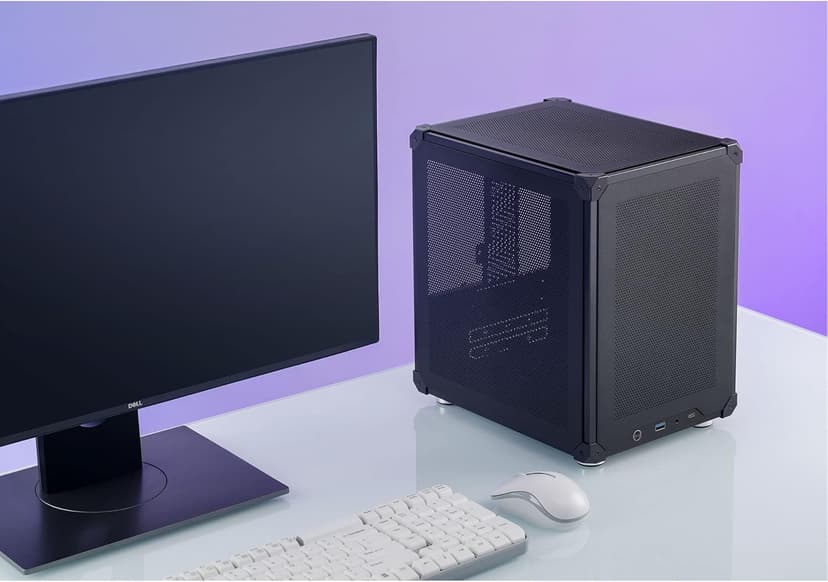 JONSBO C6 Black Mini MATX Mesh PC Case,Simple Compact Desktop Micro ATX Chassis,Upper Cover/Side Panel Tool-Free Open pc case, ATX Power Bite (L185mm Max.),Support 75mm CPU Cooler,GPU200-255mm