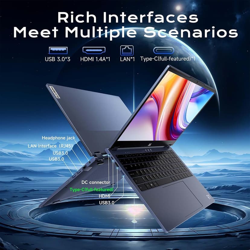 2 in 1 Laptop Convertible 15.6 Inch (16GB RAM, 1TB SSD), i3-1215U 6-Core Processor(Up to 4.4Ghz), FHD IPS Touch Screen Laptop Computer 360° for Students and Business, USB 3.0, Type C