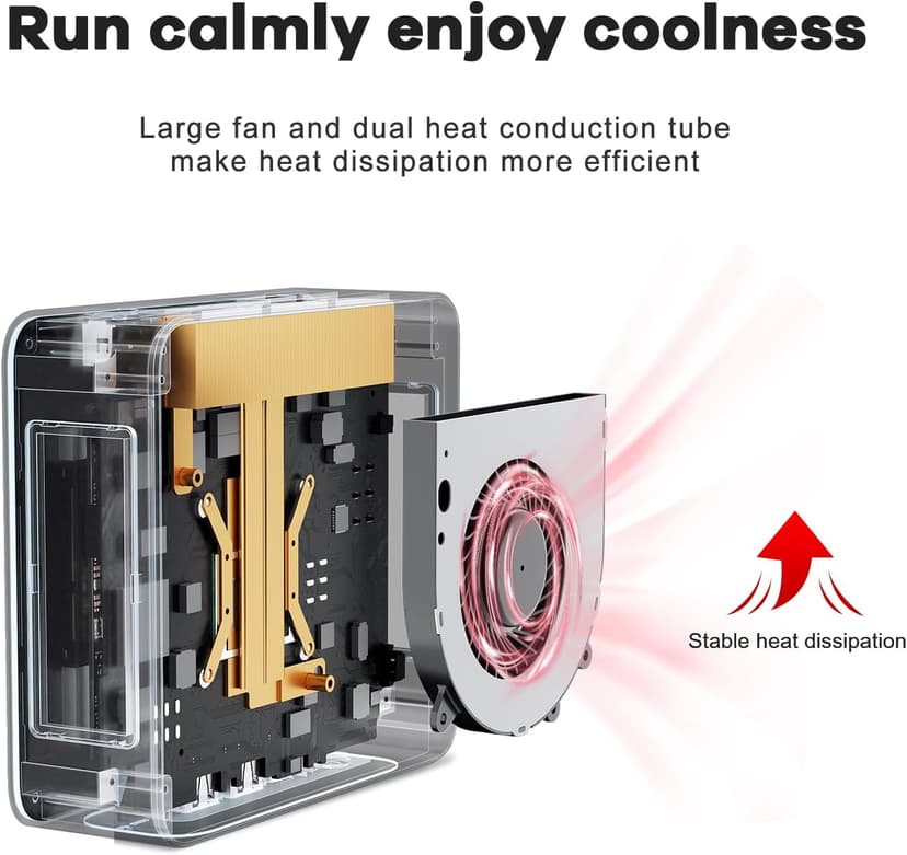 Beelink Mini PC AMD Ryzen 5 5500U (up to 4.0GHz, 6C/12T), Mini Computers 16G DDR4 RAM 500GB M.2 2280 NVME SSD, 4K Triple Display/WiFi6/BT5.2/2.5G LAN