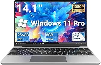 ANTEMPER 14.1 Inch Windows 11 Laptop Computer, 256GB SSD 8GB RAM, Intel Celeron N4020C(up to 2.8GHz), Full HD 1920x1080 Laptops, Mini HDMI, USB3.0, Webcam, TF Card, Type-c, 5000mAh Battery, Gray