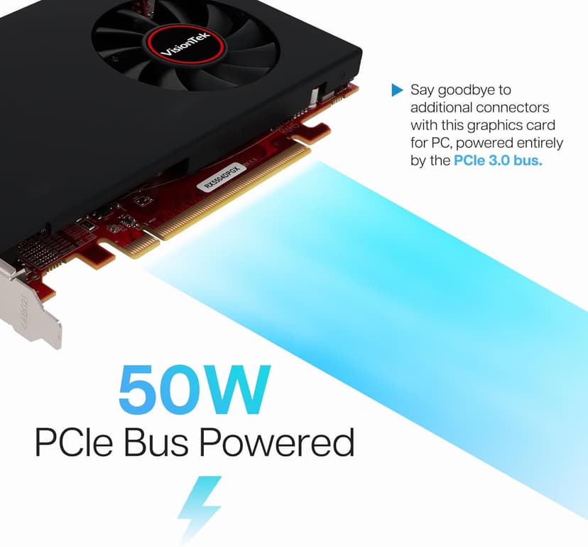 VisionTek Radeon Rx 550 4GB GDDR5 – 4K Resolution Support Graphics Card – x4 HDMI Outputs, Radeon Freesync 2, PCI Express 3.0, DirectX 12, Bus-Powered – Suitable Graphic Card for Gaming PC
