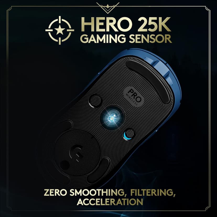 Logitech G Pro Wireless Gaming Mouse - League of Legends Edition - Hero 25K Sensor, Lightspeed, Programmable Buttons, Lightsync RGB, Designed for League of Legends Players