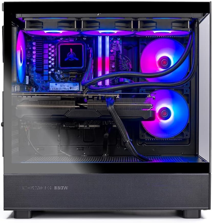 Skytech Azure Gaming PC Desktop, Intel i7 14700F 2.1 GHz (5.3GHz Turbo), NVIDIA RTX 5060 8GB, 1TB NVMe SSD, 32GB DDR5 RAM 6000 RGB, 850W Gold ATX 3 PSU, 360mm ARGB AIO, Wi-Fi, Win 11