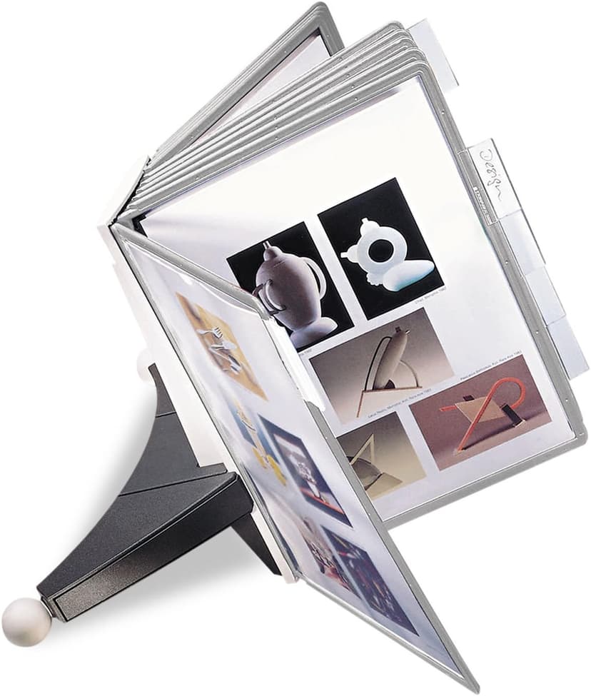 Durable Desktop Reference System with 10 Double-Sided Panels - Letter-Size 8.5" x 11" Inches - Gray SHERPA Design - Desk Reference Organizer