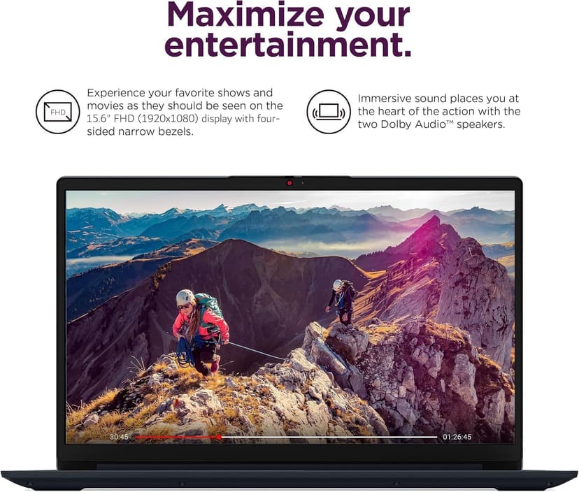 Lenovo IdeaPad (15.6" FHD Anti-Glare, Intel Core i5-1235U (> i7-1165G7), 16GB RAM, 1TB SSD), Laptop for Home, Student, Business, Webcam w/ Shutter, 10-Hour Long Battery Life, Win 11 Home in S Mode