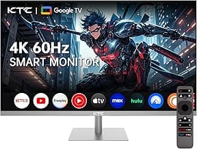 32 Inch 4K Smart Monitor with Google TV System 3840 * 2160P Netflix Licensed Type C 65W PD Speakers 5W*2 Dolby Audio Hey Google Voice Remote HDR WiFi Bluetooth VESA Tiltable 32 in Smart TV