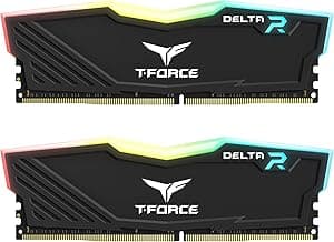 TEAMGROUP T-Force Delta RGB DDR4 16GB (2x8GB) 3200MHz (PC4-25600) CL16 Desktop Memory Module ram Black - TF3D416G3200HC16CDC01